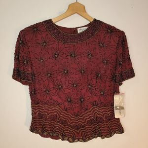 Beaded Papell Boutique Blouse